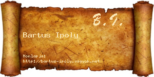 Bartus Ipoly névjegykártya